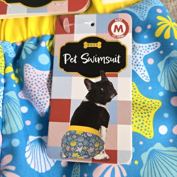 WOOF | Pet Swimsuit/Ocean Swim Trunks in Blue sz M - Picture 2 of 7